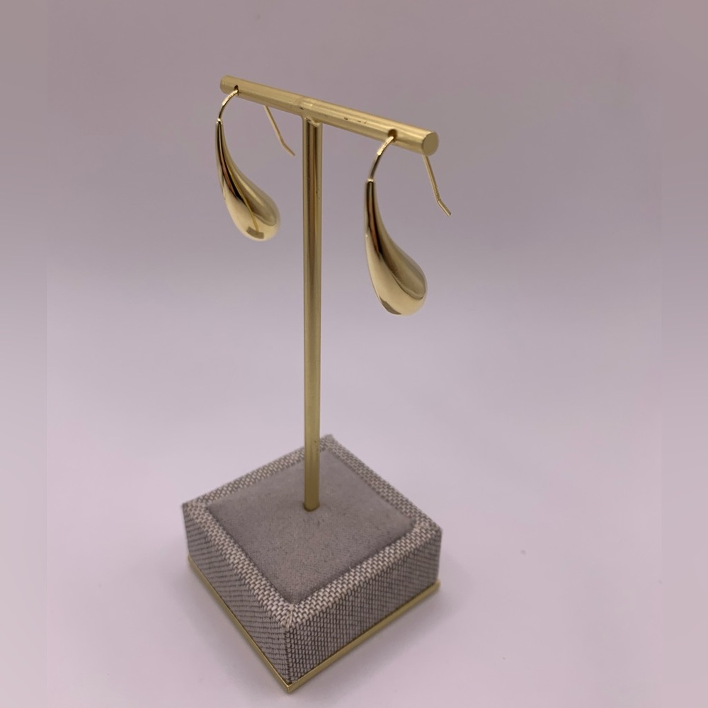 New PAJ 925 Sterling Silver gold plated water drops earrings